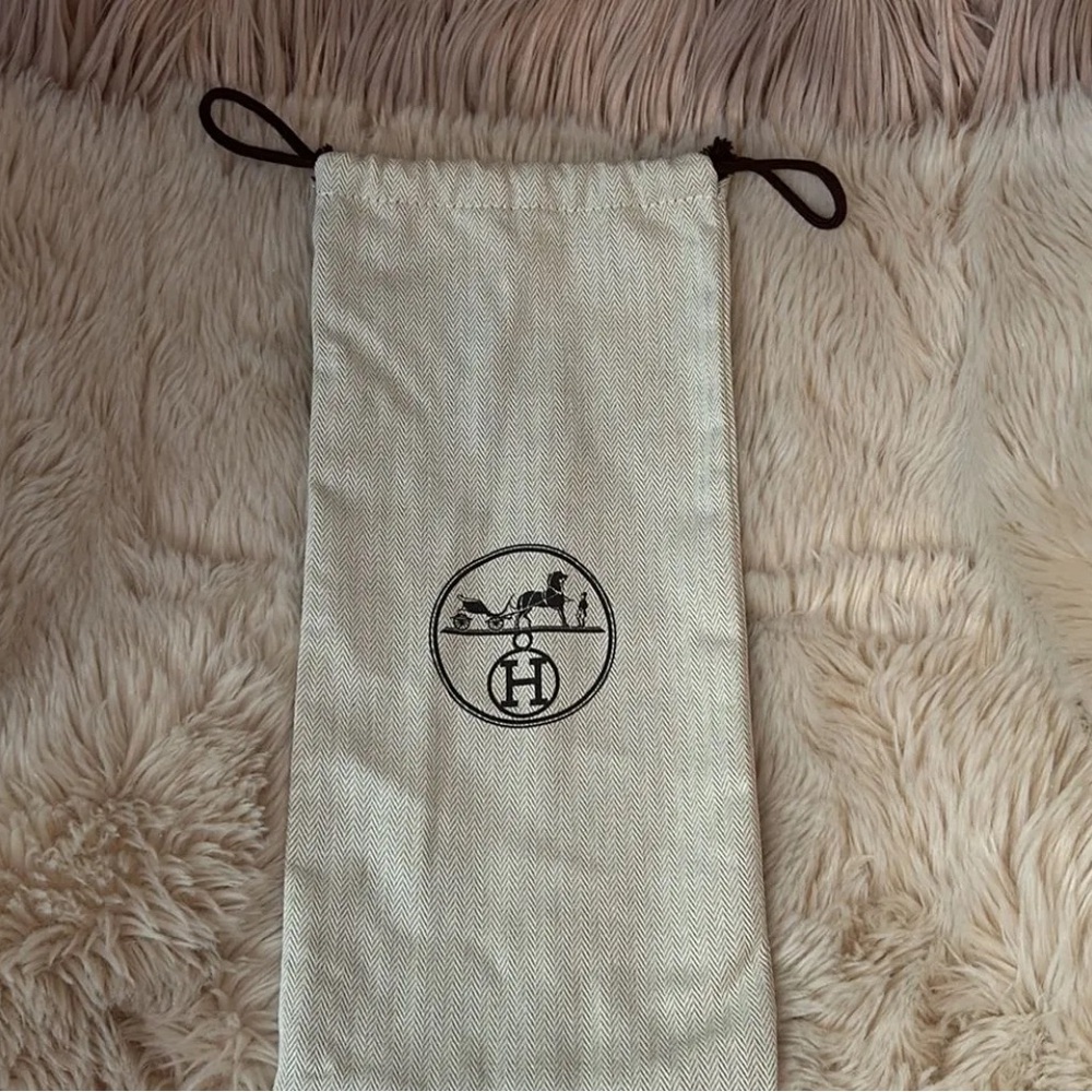 AUTHENTIC  Hermes dust bag protector storage tweed 13x6.5